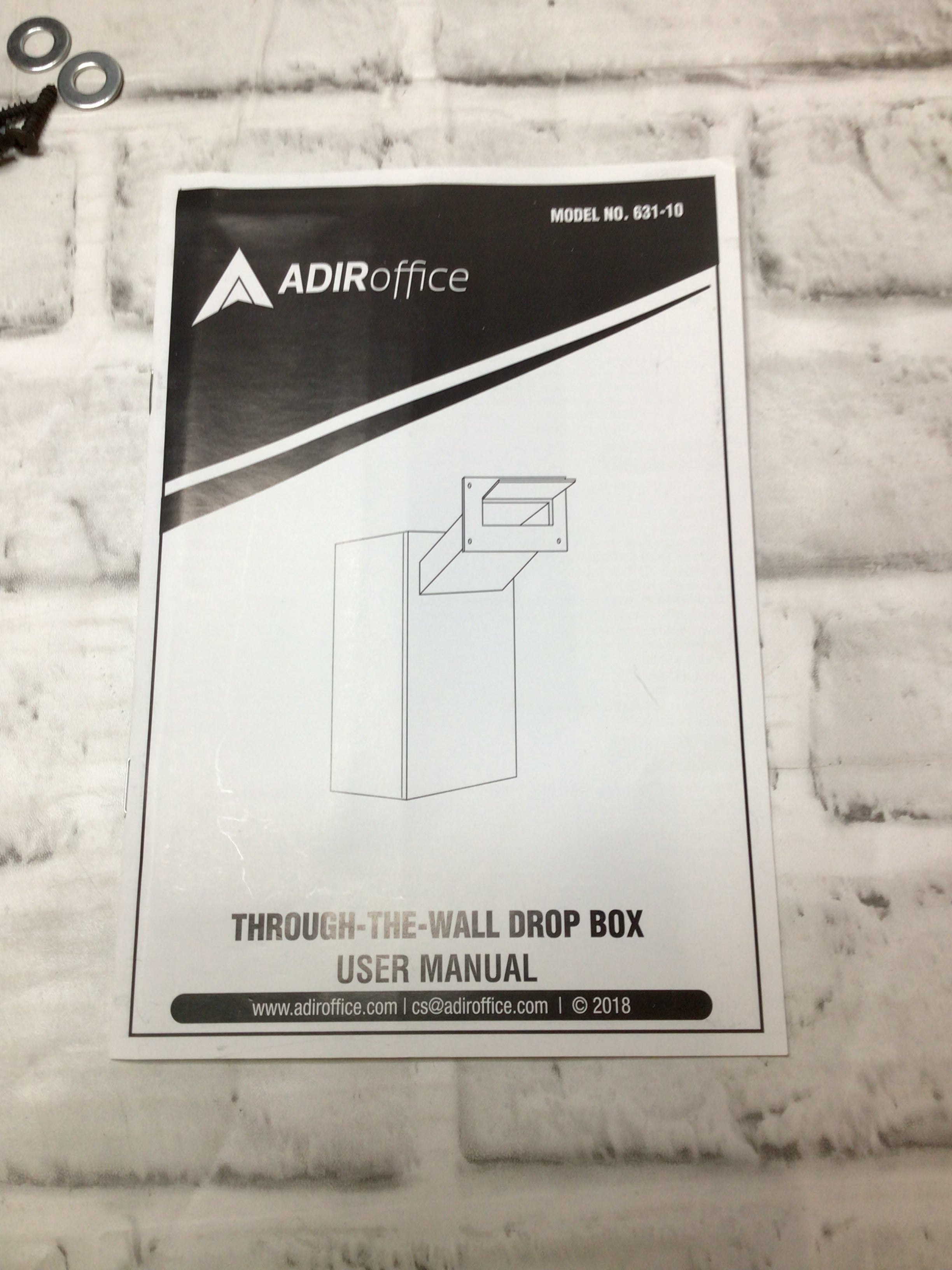 AdirOffice Through The Wall Drop Box Safe Black (631-10-BLK) **OPEN BOX - READ** (8103912669422)